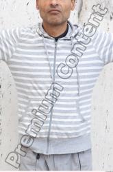 Upper Body Man White Casual Sweater Average